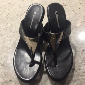 BCBG black sandals